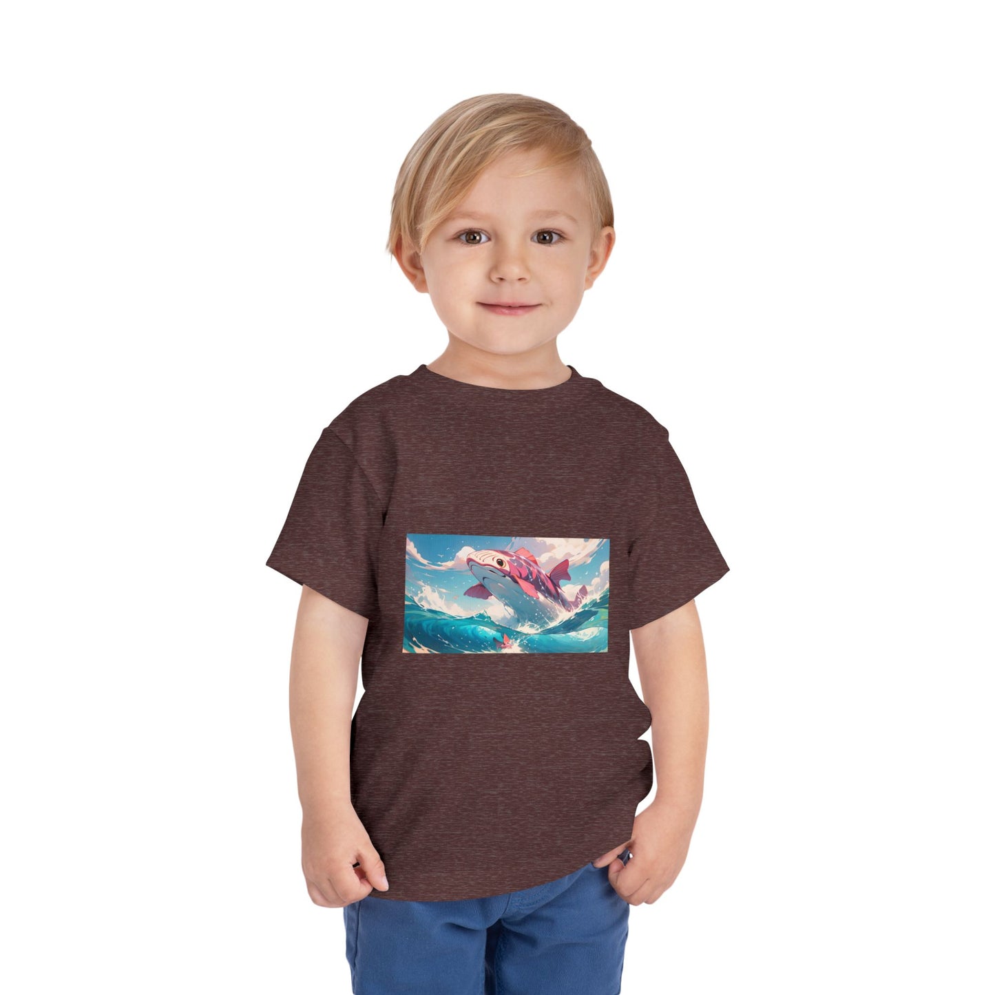 Colorful Dolphin Toddler Tee, Cute Kids T-Shirt, Summer Gift, Beachwear, Fun Playtime Shirt, Ocean Vibe Apparel