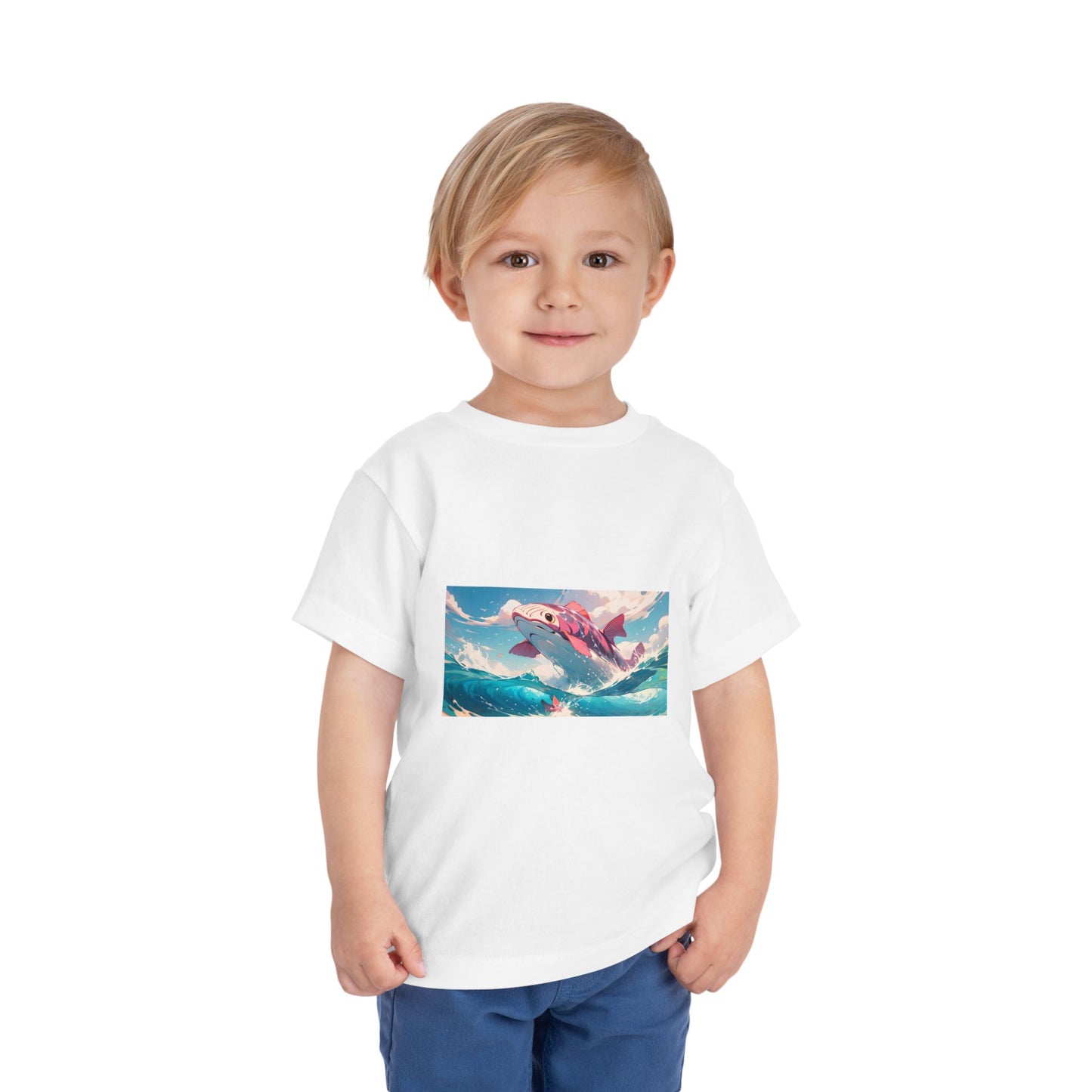 Colorful Dolphin Toddler Tee, Cute Kids T-Shirt, Summer Gift, Beachwear, Fun Playtime Shirt, Ocean Vibe Apparel