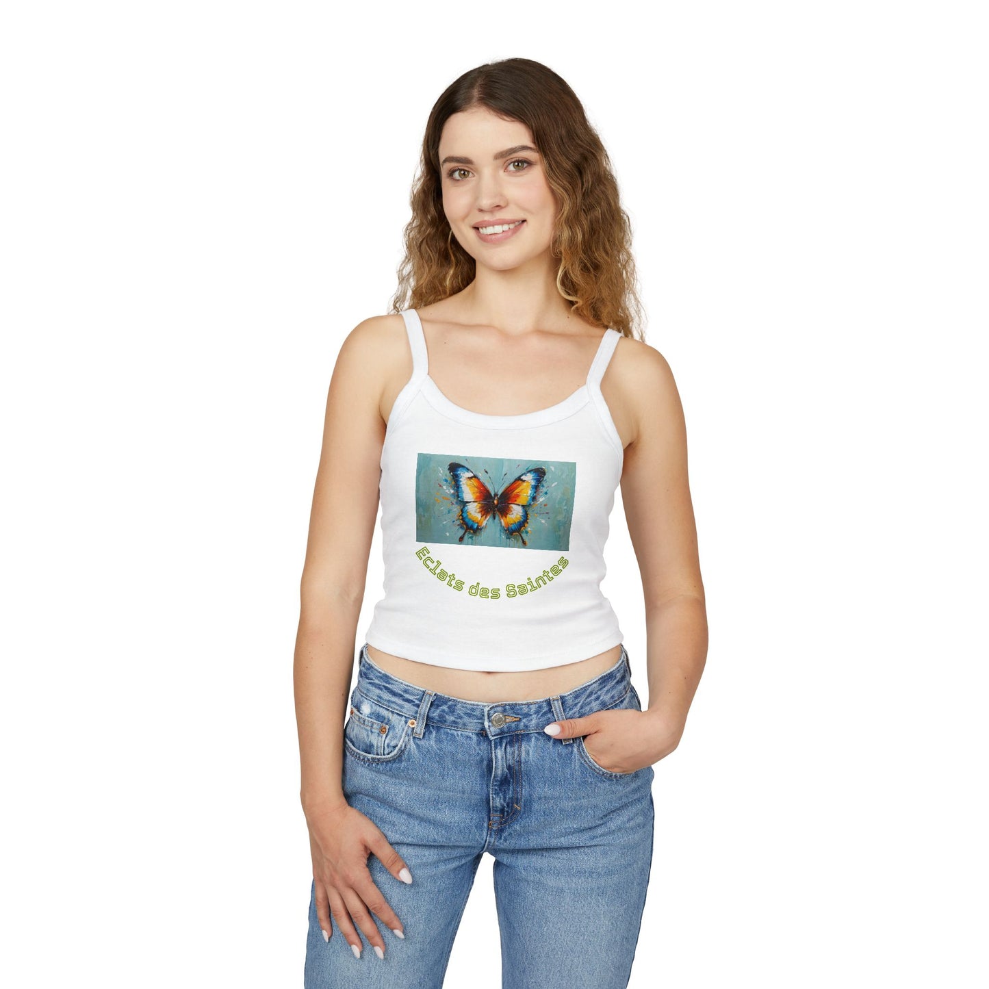 Débardeur à bretelles spaghetti imprimé papillon pour femme, mode estivale, style bohème, cadeau pour elle, tenue décontractée, indispensable pour les vacances