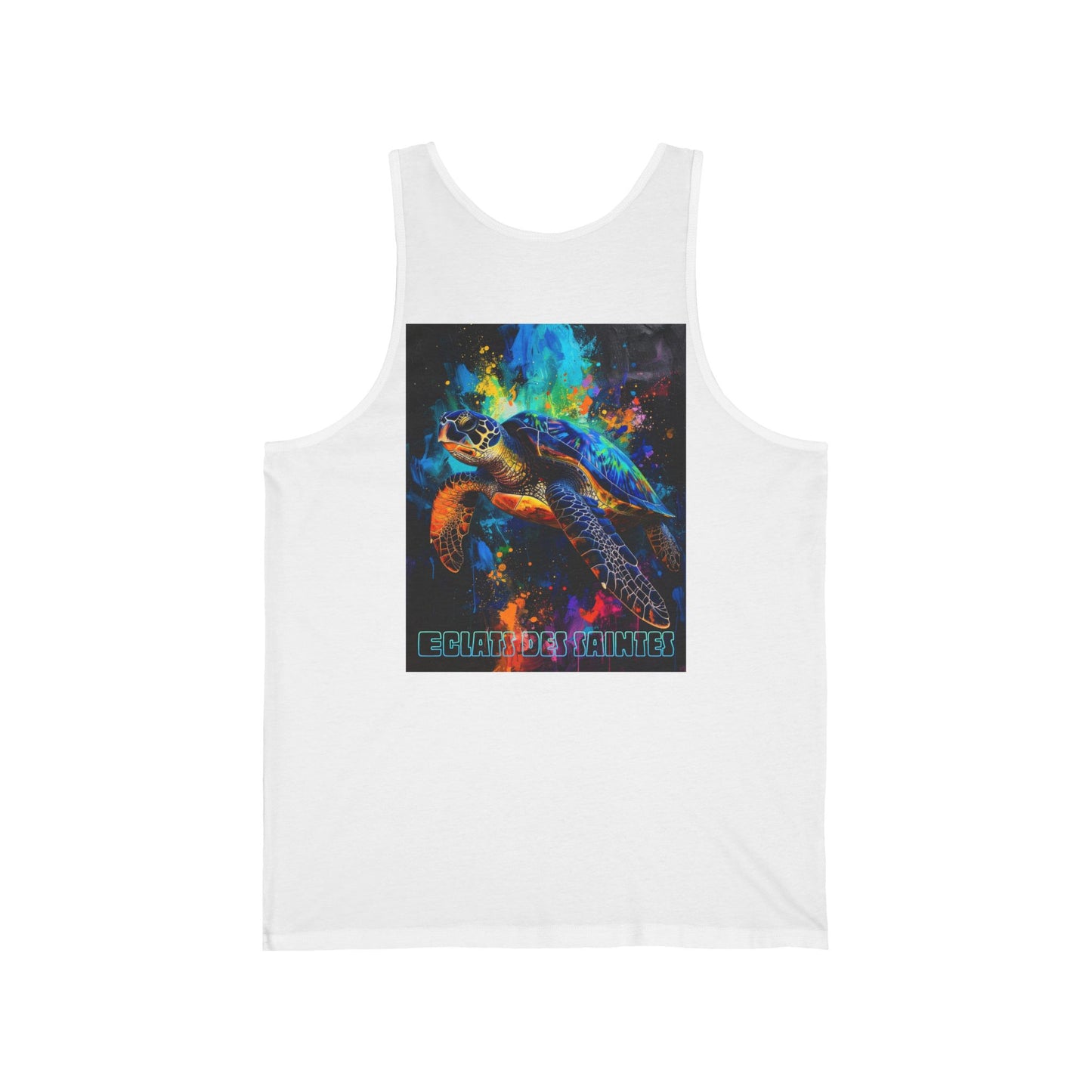 Colorful Sea Turtle Unisex Jersey Tank - Graphic Tee, Beachwear, Summer Top, Eco-Friendly, Casual Outfit
