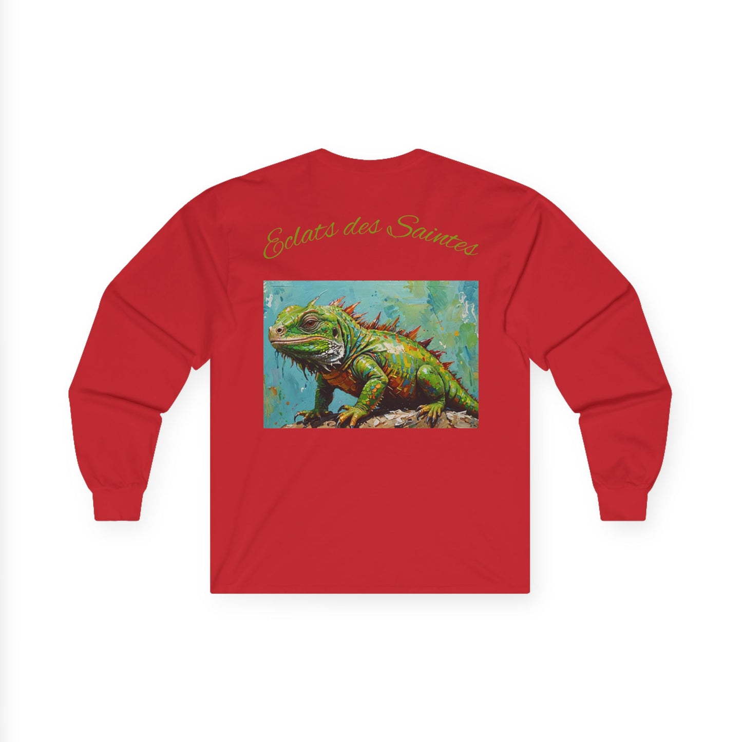 Iguana Art Long Sleeve Tee, Unisex Cotton Shirt, Eco-Friendly Gift, Nature Lover Apparel, Unique Wildlife Wear