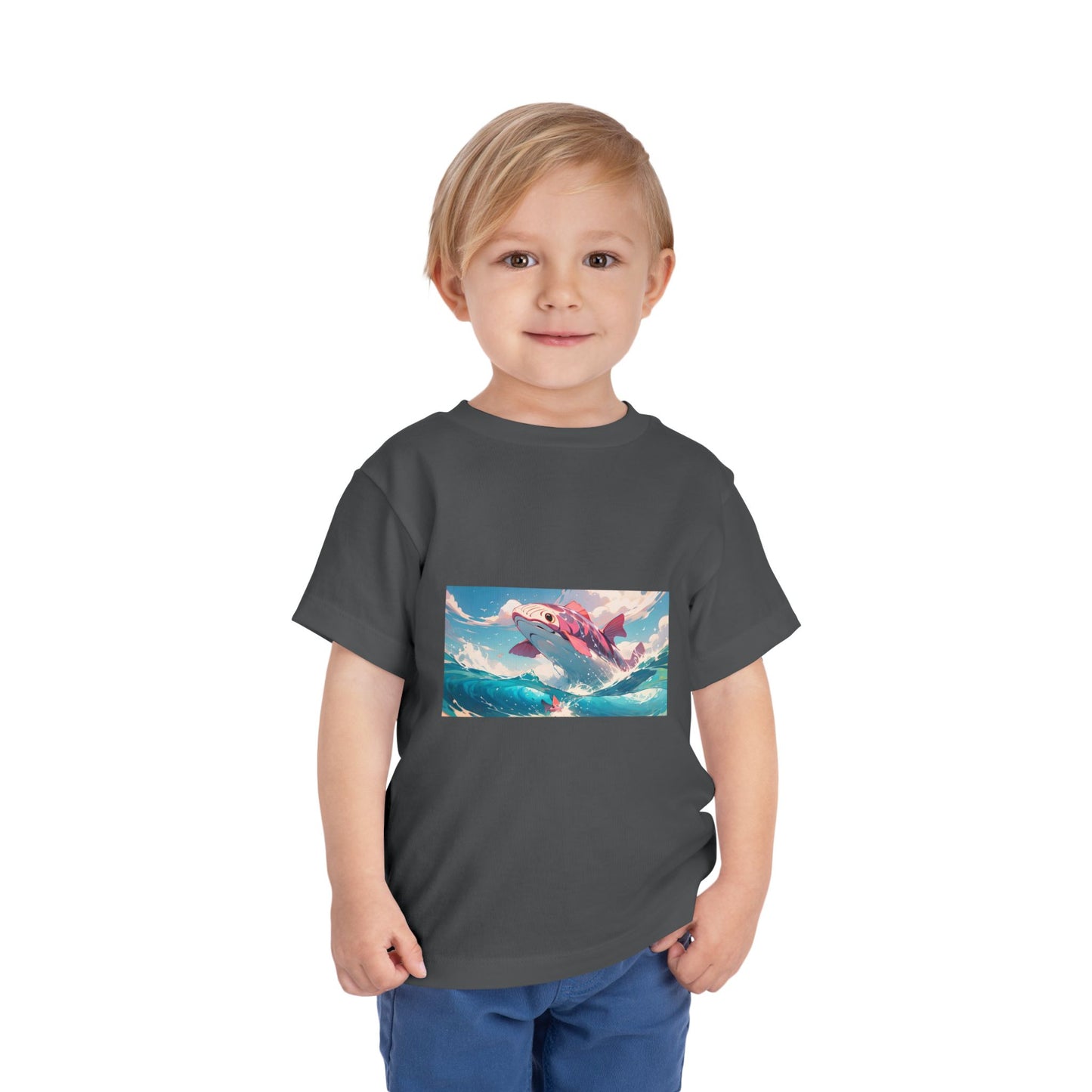 Colorful Dolphin Toddler Tee, Cute Kids T-Shirt, Summer Gift, Beachwear, Fun Playtime Shirt, Ocean Vibe Apparel