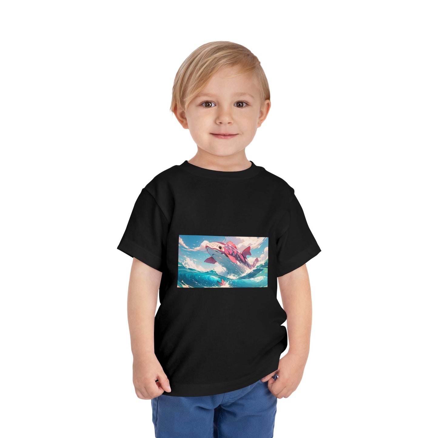 Colorful Dolphin Toddler Tee, Cute Kids T-Shirt, Summer Gift, Beachwear, Fun Playtime Shirt, Ocean Vibe Apparel