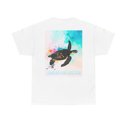 Colorful Turtle Graphic Tee, Unisex Beach Shirt, Ocean Lover Gift, Eco-Friendly Apparel, Summer Casual Wear