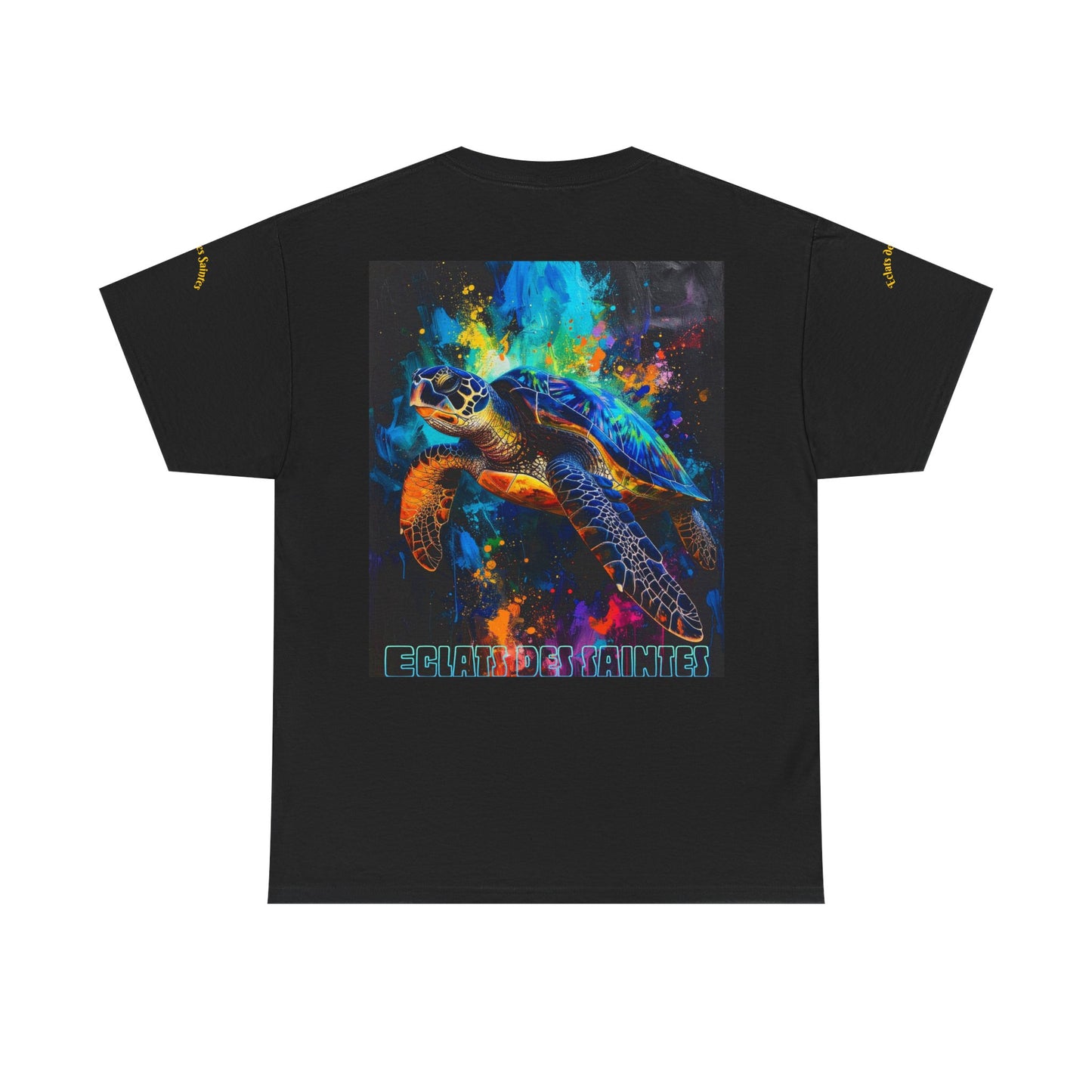 Colorful Turtle Unisex Heavy Cotton Tee | Ocean Lover Shirts, Sea Turtle Apparel, Beachwear, Nature Lover Gift, Eco-Friendly Fashion
