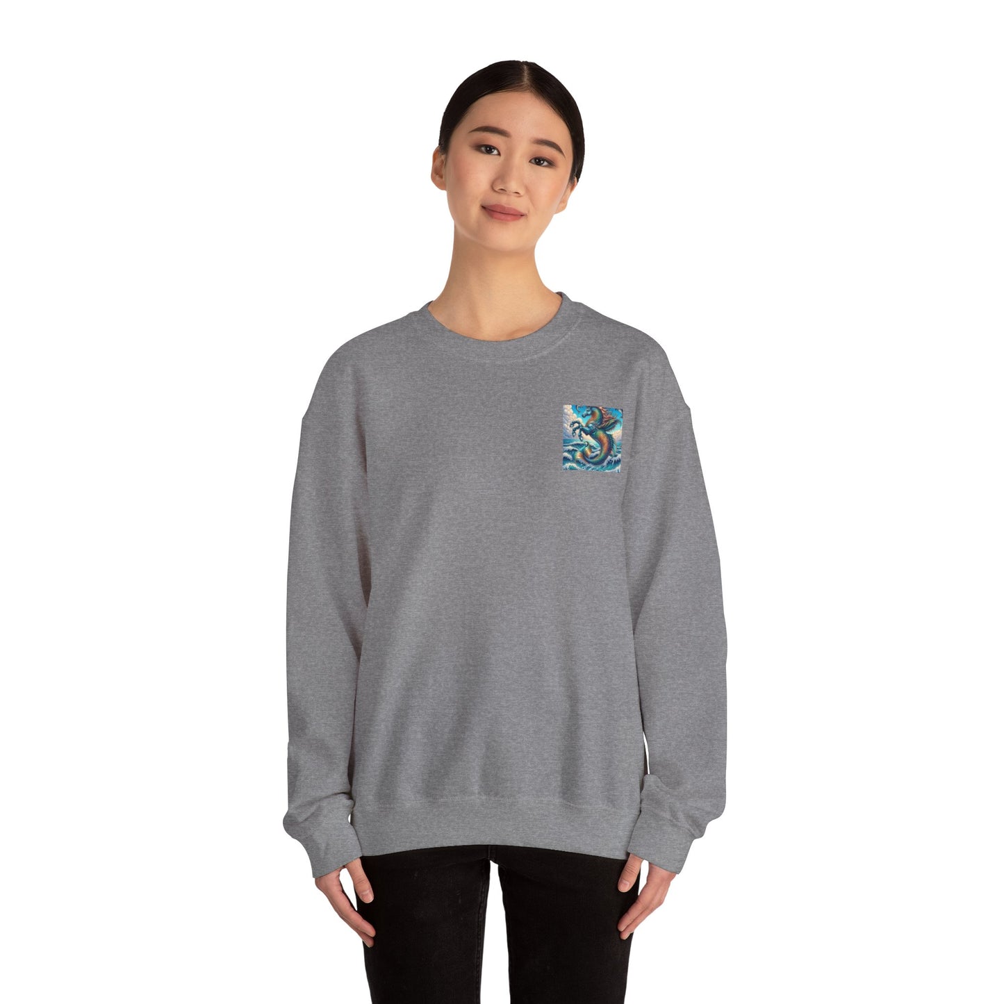 Ocean-Inspired Graphic Sweatshirt, Seaside Cozy Crewneck, Beach Vibes Clothing, Artwork Sweatshirt, Ideal Gift for Ocean Lovers