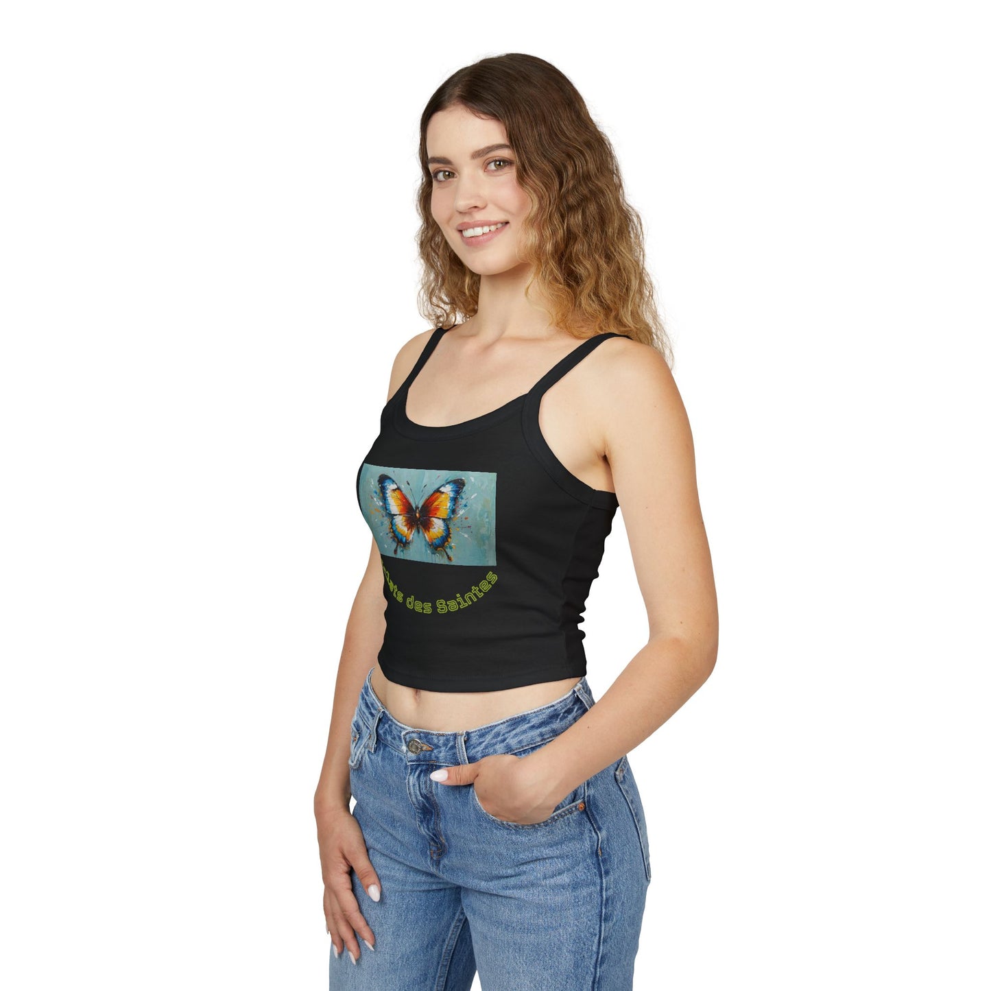 Débardeur à bretelles spaghetti imprimé papillon pour femme, mode estivale, style bohème, cadeau pour elle, tenue décontractée, indispensable pour les vacances
