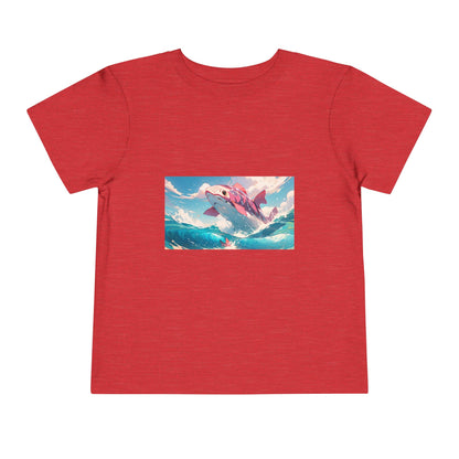 Colorful Dolphin Toddler Tee, Cute Kids T-Shirt, Summer Gift, Beachwear, Fun Playtime Shirt, Ocean Vibe Apparel