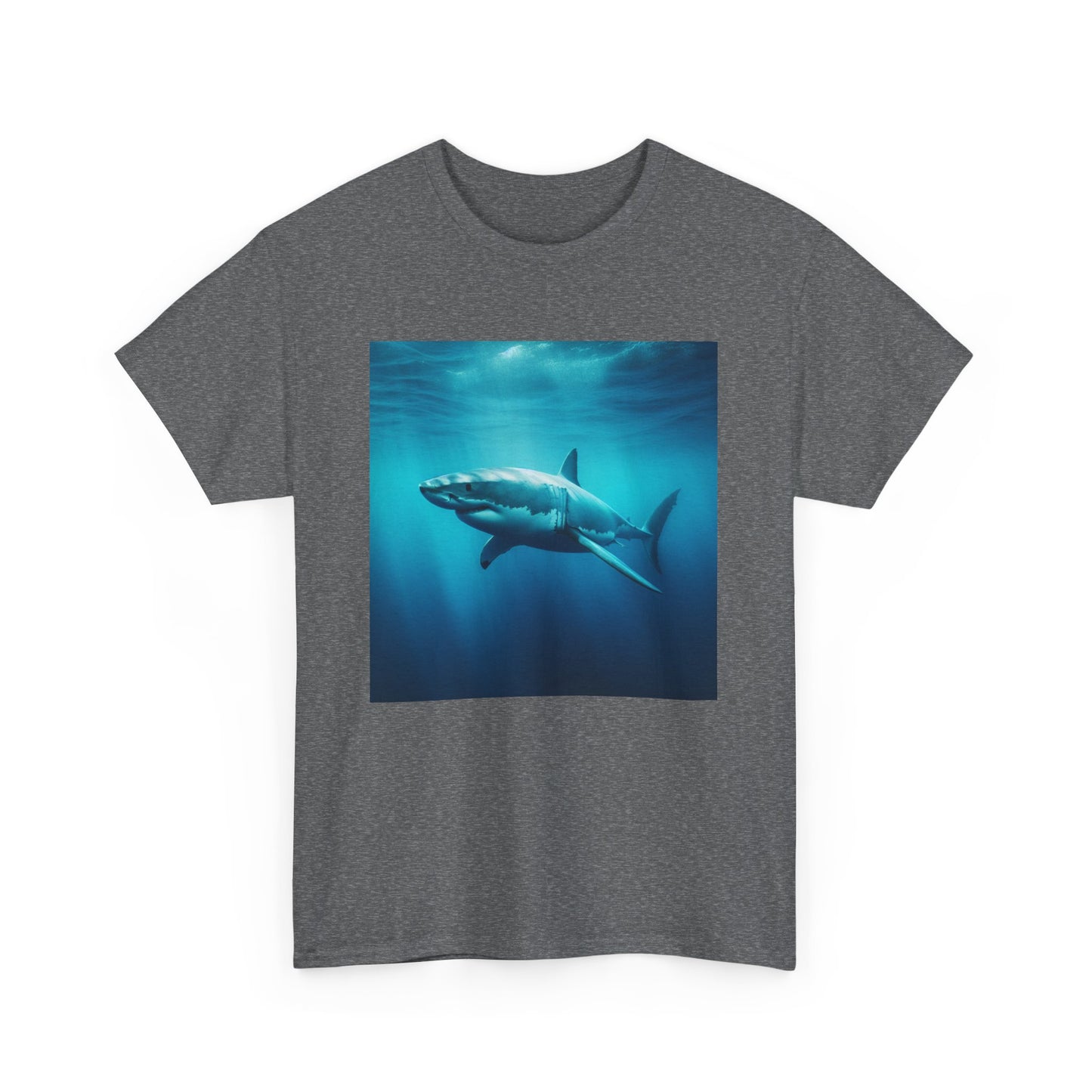 T-shirt Requin Ocean Vibes | T-shirt unisexe en coton épais, vêtement de plage, motif vie marine, cadeau unique pour les amoureux de l'océan, style estival
