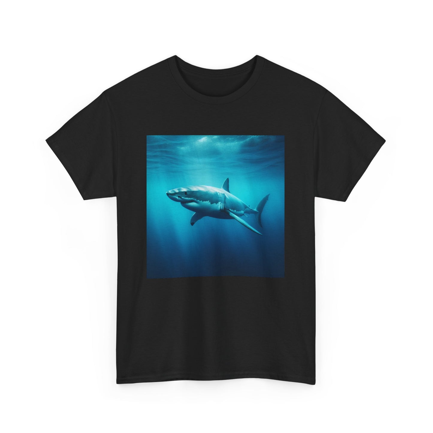 T-shirt Requin Ocean Vibes | T-shirt unisexe en coton épais, vêtement de plage, motif vie marine, cadeau unique pour les amoureux de l'océan, style estival