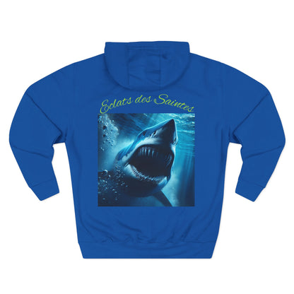 Sweat à capuche en polaire à motif requin - Ambiance océanique douillette, cadeau pour amoureux de la nature, tenue décontractée, style estival, vêtements pour passionnés de requins
