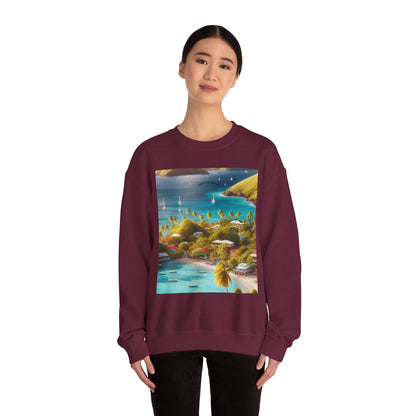 Tropical Paradise Sweatshirt, Cozy Crewneck for Beach Lovers, Perfect for Travel, Summer Vibes, Gift for Friends