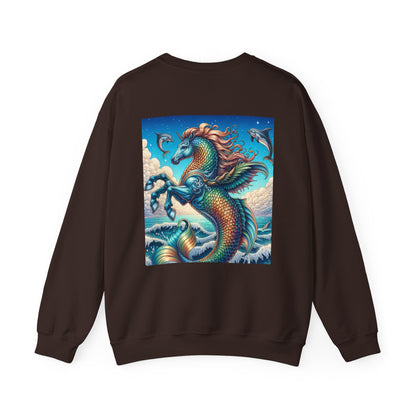 Ocean-Inspired Graphic Sweatshirt, Seaside Cozy Crewneck, Beach Vibes Clothing, Artwork Sweatshirt, Ideal Gift for Ocean Lovers