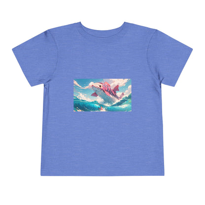 Colorful Dolphin Toddler Tee, Cute Kids T-Shirt, Summer Gift, Beachwear, Fun Playtime Shirt, Ocean Vibe Apparel