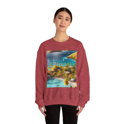 Tropical Paradise Sweatshirt, Cozy Crewneck for Beach Lovers, Perfect for Travel, Summer Vibes, Gift for Friends