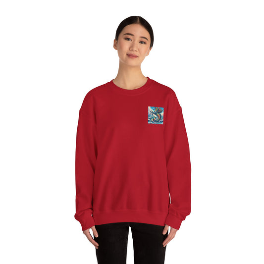 Ocean-Inspired Graphic Sweatshirt, Seaside Cozy Crewneck, Beach Vibes Clothing, Artwork Sweatshirt, Ideal Gift for Ocean Lovers