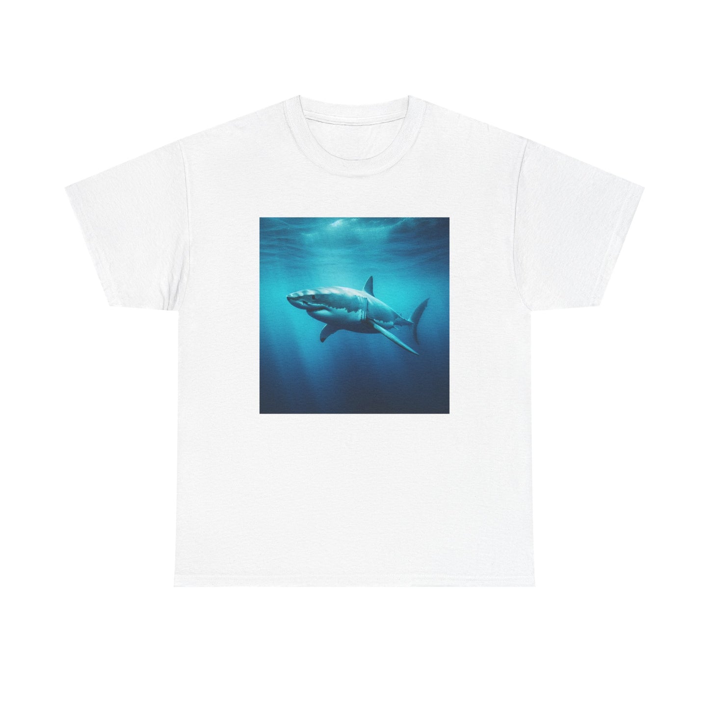 T-shirt Requin Ocean Vibes | T-shirt unisexe en coton épais, vêtement de plage, motif vie marine, cadeau unique pour les amoureux de l'océan, style estival