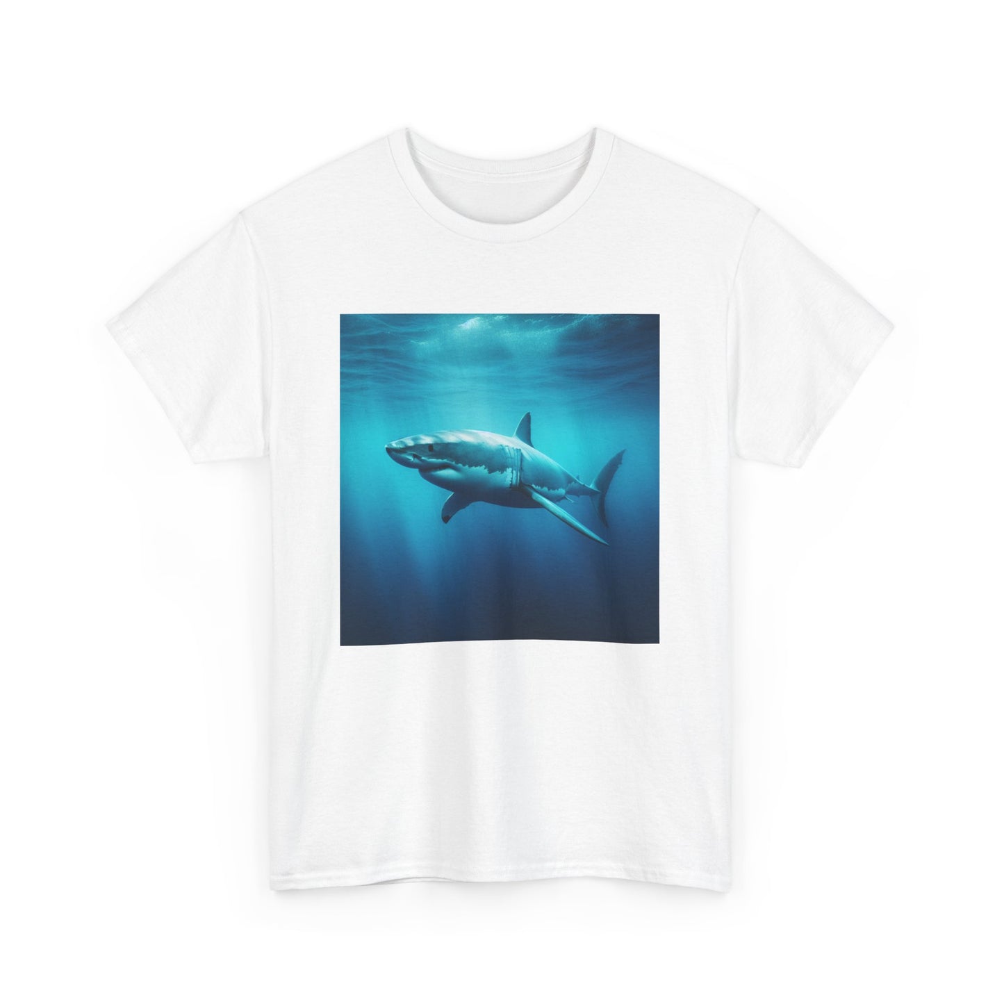 T-shirt Requin Ocean Vibes | T-shirt unisexe en coton épais, vêtement de plage, motif vie marine, cadeau unique pour les amoureux de l'océan, style estival