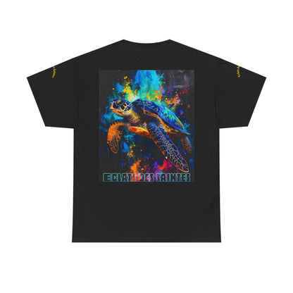 Colorful Turtle Unisex Heavy Cotton Tee | Ocean Lover Shirts, Sea Turtle Apparel, Beachwear, Nature Lover Gift, Eco-Friendly Fashion