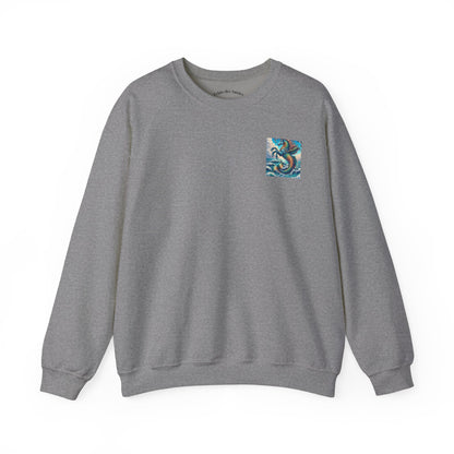 Ocean-Inspired Graphic Sweatshirt, Seaside Cozy Crewneck, Beach Vibes Clothing, Artwork Sweatshirt, Ideal Gift for Ocean Lovers
